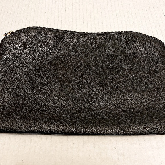 LODIS Dustine Eifel Black Pebble Leather Pouch Wristlet Bag Clutch. - Picture 2 of 3